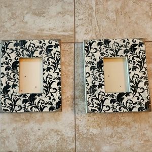 2-Pier 1 Black & White Frames 12"x10". Actual picture space size 4"x6"